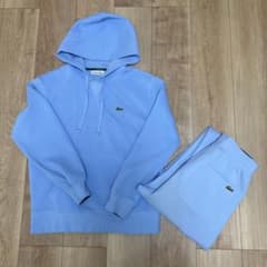 LACOSTE ライトブルー パーカーとパンツセット - メルカリ