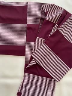 豆千代モダン 紫 ストライプ 小紋 着物 - メルカリ