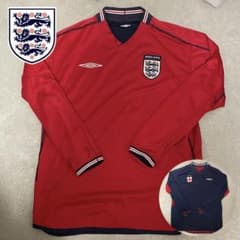 【希少】02年イングランド代表アウェイ長袖ユニフォーム Lサイズ(リバーシブル) 希少】02年イングランド代表アウェイ長袖ユニフォーム Lサイズ