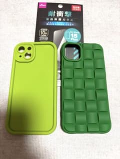 iPhone 15 Plus 케이스 커버 2종 그린 그린 실리콘제