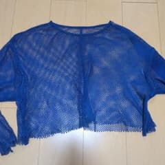 ブルーメッシュクロップトップ - メルカリ
