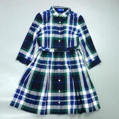 1221美品 ブルーレーベルクレストブリッジ シャツワンピース ベルト付