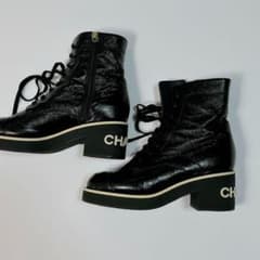 美品】正規品 CHANEL シャネル ブーツ ロゴ ココマーク ブラック
