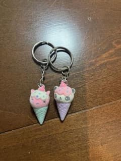 アイスクリームコーン型猫キーホルダーのサムネイル