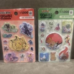 韓国ダイソー　ポケモン ステッカーセット(ウォーターシール、カプセルシール)のサムネイル