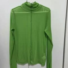 byYOUANCE シアーシャツ 長袖 グリーン メロウ加工 トップス 重ね着のサムネイル