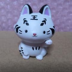 불어 고양이 화이트 타이거 피규어 인형