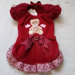 CanNanaクマ刺繍付き赤犬服 - メルカリ