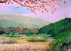 水彩画 田園風景 額装品 F6号サイズ - メルカリ