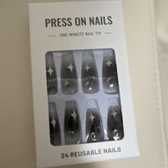 PRESS ON NAILS ネイルチップ 月 星 ブラックのサムネイル