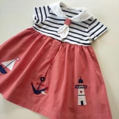 美品☆2021SS☆80cm familiar セーラー衿半袖ワンピース - メルカリ