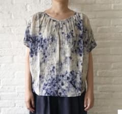 파도칼레 pas de calais 대마 보일 프린트 반소매 탑스 36