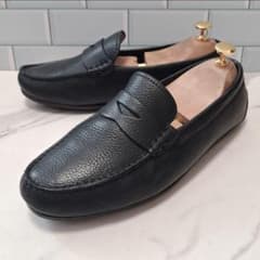 Clarks クラークス コインローファー 24 シボ革 ブラック 本革 黒 
