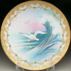 Thumbnail of オールドノリタケ 金盛りジュール カモメ絵 プレート 27cm