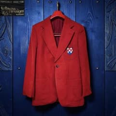 70s 유로 빈티지 스위스 블레이저 클럽 재킷 레드 M