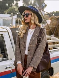 shein チェック　テーラードジャケットのサムネイル