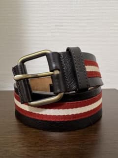 BALLY 남성 벨트 가죽 트레인 스트라이프