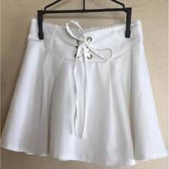 キュロット スカート ズボン 白 リボンのサムネイル