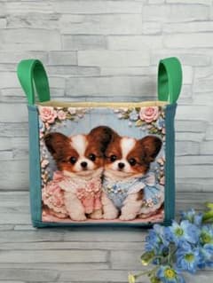 ハンドメイド・布バスケット・パネル柄・犬・いぬ・ - メルカリ