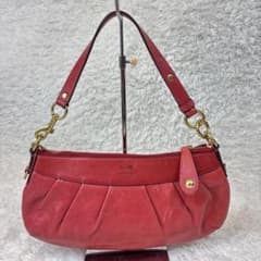 極美品】COACH コーチ 肩掛け レザー 12944 ハンドバッグ 赤 - メルカリ