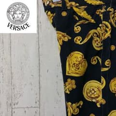 激レア】VERSACE ヴェルサーチ デニム ジーンズ 総柄 完売モデル 黒 