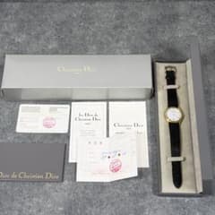稼働品 クリスチャンディオール 80s クォーツ腕時計 付属品完備 白/金 稼働品 クリスチャンディオール 80s クォーツ腕時計 付属品完備 白/金