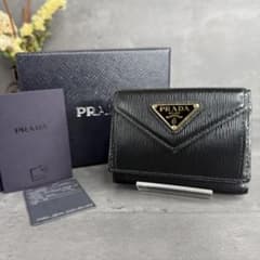 PRADA プラダ ヴィッテロムーブ 三つ折り財布 トライアングル 美品】PRADA プラダ ヴィッテロ ムーブ 三つ折り財布 トライアングル