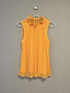 SHEIN プリーツノースリーブトップス XS オレンジのサムネイル