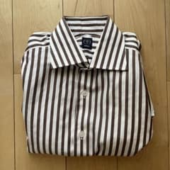 新品未使用BEAMS Fブラウンロンドンストライプ長袖シャツ40 新品未使用BEAMS Fブラウンロンドンストライプ長袖シャツ40