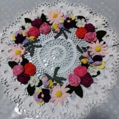 新品】薔薇・パンジー・マーガレット等・花モチーフのレース編み