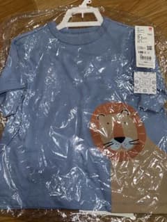 UNIQLO ブルー ライオンプリント Tシャツ 100cmのサムネイル
