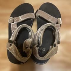 Teva スポーツサンダル ベロア調 グレー