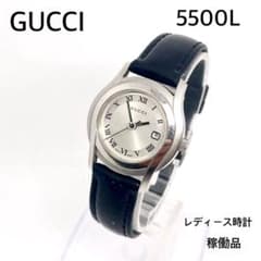 가동 GUCCI 5500L 손목 시계 여성 시계 침류 G 마크 가죽 벨트