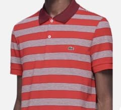 LACOSTE ラコステ ポロシャツ 半袖 ボーダー レッド ワニロゴLサイズのサムネイル