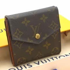 ルイヴィトン モノグラム カルトクレディ 財布 折りたたみ 三つ折り 茶