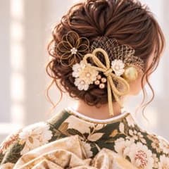 髪飾り 12点セット 成人式 結婚式 卒業式 着物 和装 振袖 ゴールドのサムネイル