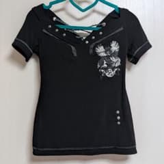 OZZ ANGELO 黒 Tシャツ バック編み上げのサムネイル