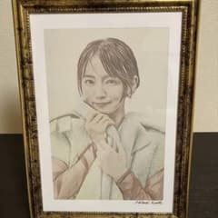 女優画③額装品 額縁寸法33cm×24cm パステル、水彩、色鉛筆画 - メルカリ