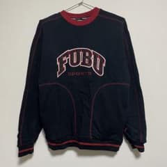FUBU フブ ロゴ刺繍 スウェット ブラック XL