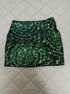 H&M スパンコール ミニスカート グリーンのサムネイル