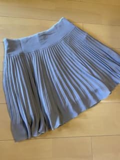 プリーツスカート ひざ丈 グレー　シフォン　キッズ　ガールズ　M
