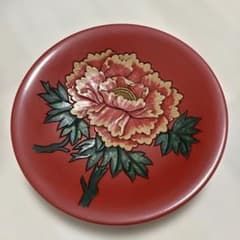牡丹のデザイン漆器皿 堆朱の栞 無形文化財 - メルカリ
