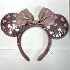 ディズニーカチューシャ ミニー ピンク ハート スパンコール リボンのサムネイル