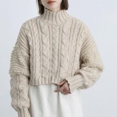 2021 AW ハイネックループショルダーショートニットのサムネイル