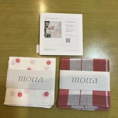 나카가와 마사시치 상점 motta 손수건 2장 세트 체크·도마 100%