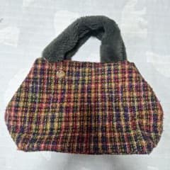 【極美品】T.S.L ティーエスエル ハンドルファー トートバッグ チェックのサムネイル