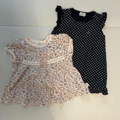 組曲 Tシャツ　フラワープリント　ドット　2枚セット　BS（70〜80）サイズのサムネイル