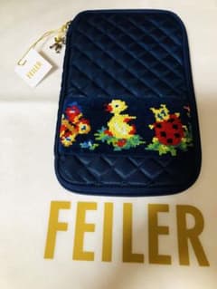 新品未使用】FEILER 学校フェイラー ネイビーシェニール織ガジェット 