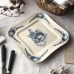優美なロカイユデザイン　ショワジールロワ　スクエアプレート　フランス 優美なロカイユデザイン ショワジールロワ スクエアプレート