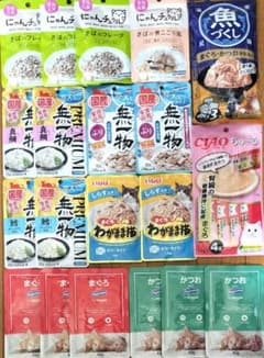 ② 猫ちゃんのウエットフード＆おやつ たっぷり 20点セットのサムネイル